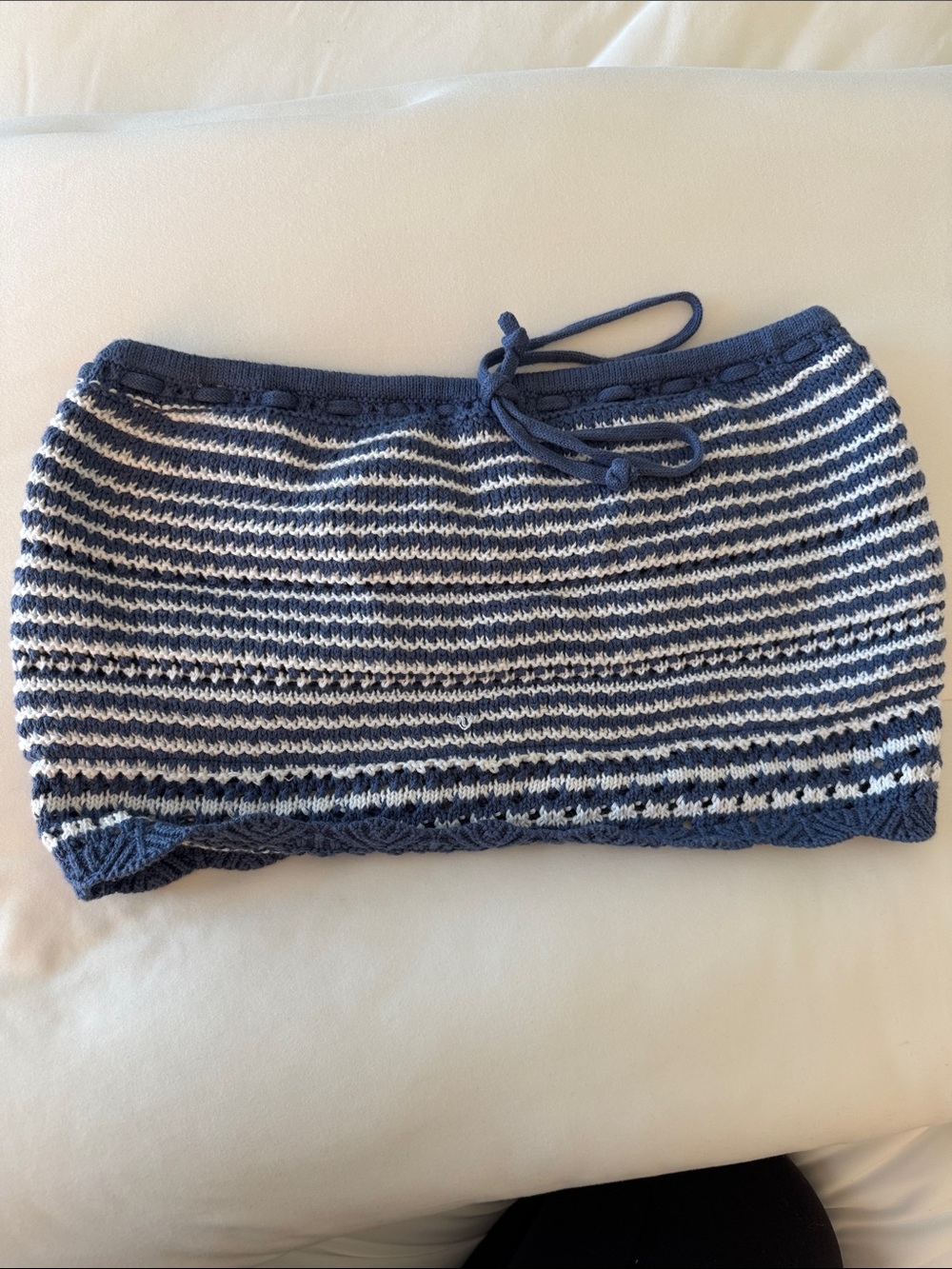 Striped Knit Navy and White Women’s top